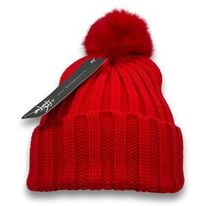 Knit Cable POM Beanie Thick Warm Soft Long Cuffed Ski Cap Winter Snowboard Hat